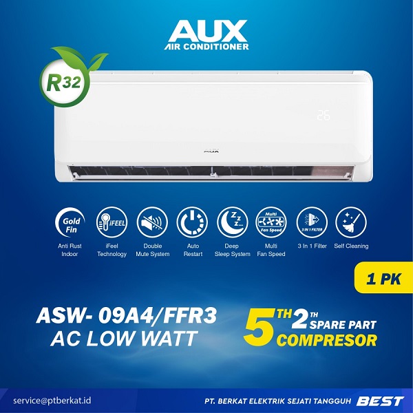 AUX ASW-9A4-FFR3 AC Split Low Watt 1 PK - Putih
