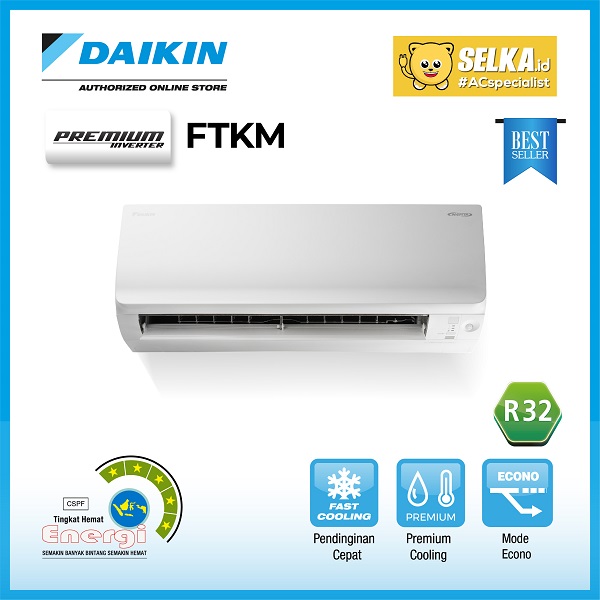 Daikin FTKM60SVM4 AC Split 2.5PK Premium / High Inverter Putih